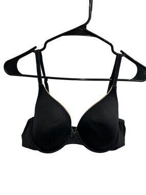Self Expressions Maidenform Black Push-Up Bra Underwire Bow Retro Noir Aesthetic